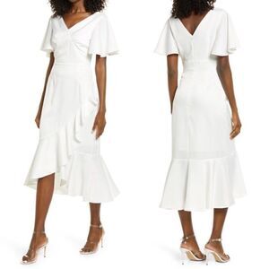 NWT AmyLynn V-neck Ruffle Midi Tea
Dress White Size Small